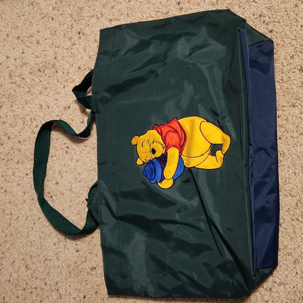 Disney Store Winnie the Pooh Design Blue & Green Tote Bag